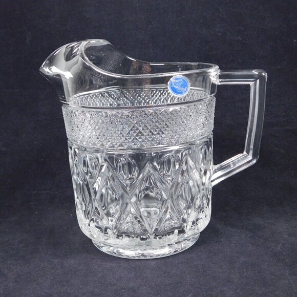 Imperial Glass Other - Imperial Glass Cape Cod Clear Large Ice Lip 56oz Pitcher Vintage 7.875" High